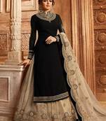 Black Embroidered Georgette Salwar