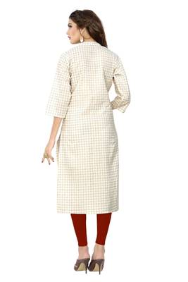 Cream printed rayon cotton-kurtis 2