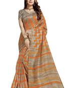 Mustard Printed Art Silk Saree With Blouse