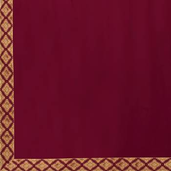 Purple plain georgette saree with blouse 5