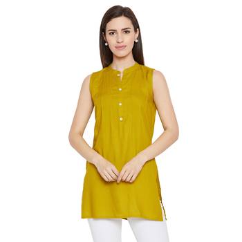 Olive sleeveless embellished tunic 1