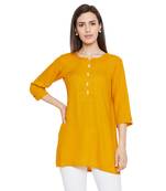 Rayon mustard pintuck tunic