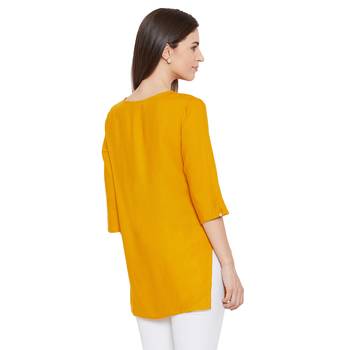 Rayon mustard pintuck tunic 5