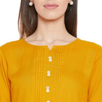 Rayon mustard pintuck tunic 6