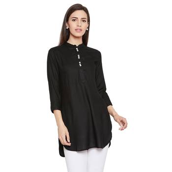 Rayon basic black tunic 1