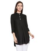 Rayon basic black tunic