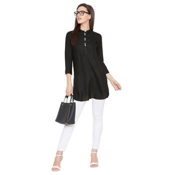 Rayon basic black tunic 2