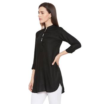 Rayon basic black tunic 3