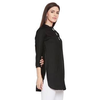 Rayon basic black tunic 4
