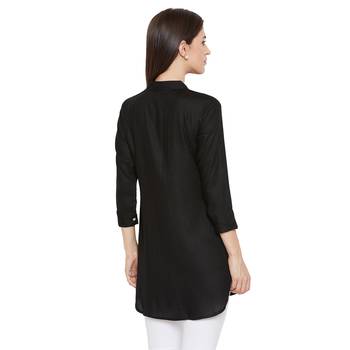 Rayon basic black tunic 5