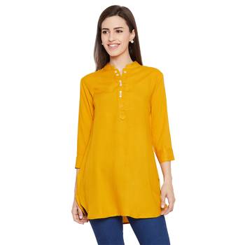 Rayon basic mustard tunic 1