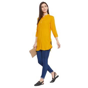 Rayon basic mustard tunic 2