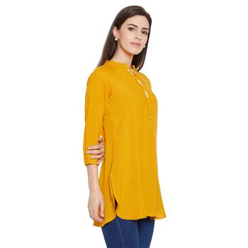 Rayon basic mustard tunic 3