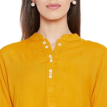 Rayon basic mustard tunic 6