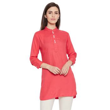 Rayon basic dark pink tunic 1