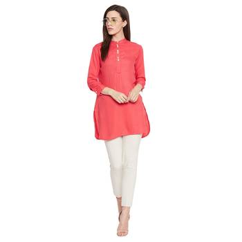 Rayon basic dark pink tunic 2