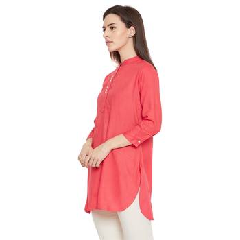 Rayon basic dark pink tunic 3