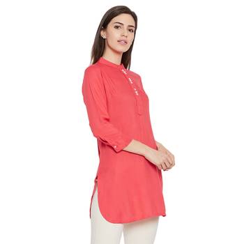 Rayon basic dark pink tunic 4