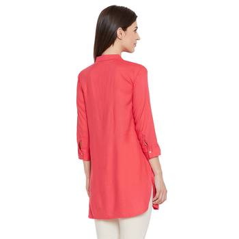 Rayon basic dark pink tunic 5