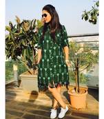 Green Ikat Fringe Shirt