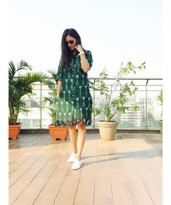 Green Ikat Fringe Shirt 3