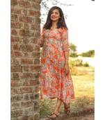 Orange Tropical Button Down dress