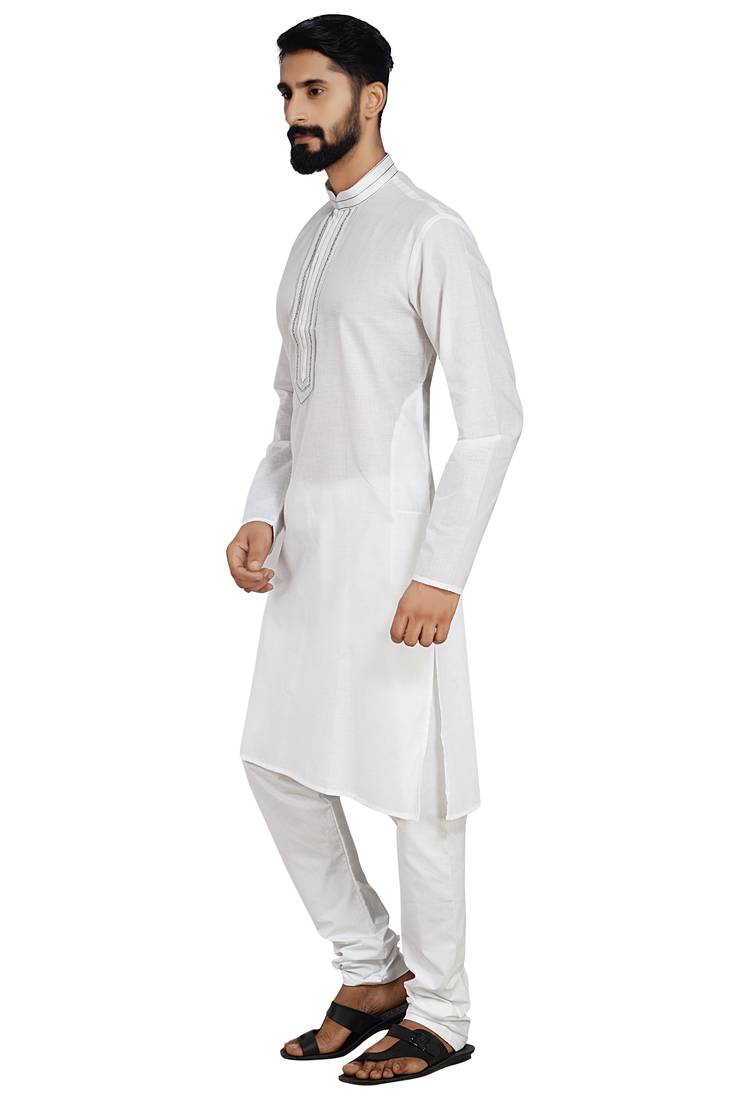 White Stylish Kurta Pyjama