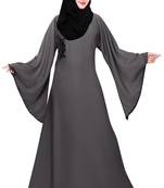 Dark-grey plain nida abaya