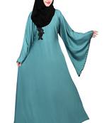 Dark-turquoise plain nida abaya
