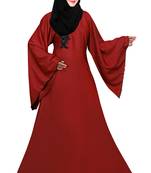 Burgundy plain nida abaya