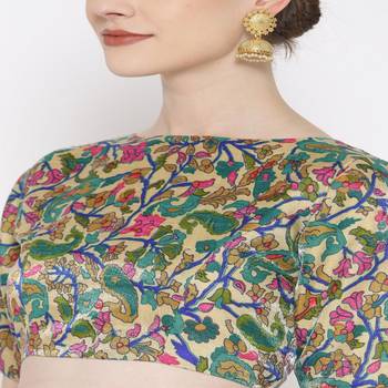Green Embroidered Brocade Readymade Blouse 2
