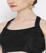 Black Embroidered Brocade Readymade Blouse