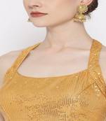 Golden Embroidered Brocade Readymade Blouse