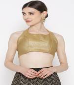 Golden Embroidered Brocade Readymade Blouse