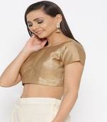 Golden Embroidered Brocade Readymade Blouse