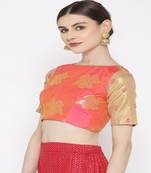 Pink Embroidered Brocade Readymade Blouse