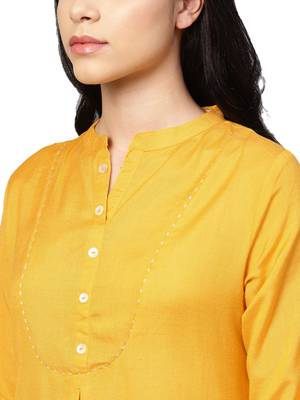 Yellow plain liva kurtas-and-kurtis 5