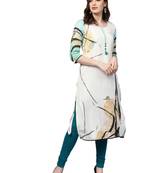 White printed liva kurtas-and-kurtis