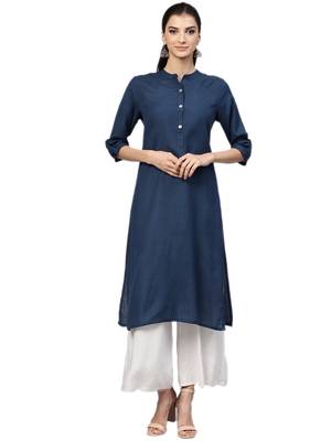 Navy-blue plain liva kurtas-and-kurtis 1