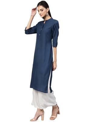 Navy-blue plain liva kurtas-and-kurtis 4