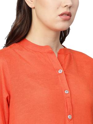 Orange plain liva kurtas-and-kurtis 5