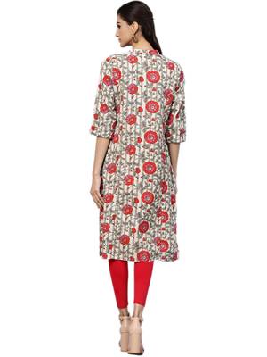 Off-white printed cotton kurtas-and-kurtis 2