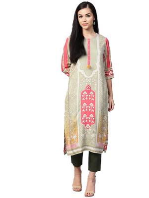 Sea-green printed liva kurtas-and-kurtis 1