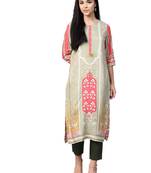 Sea-green printed liva kurtas-and-kurtis