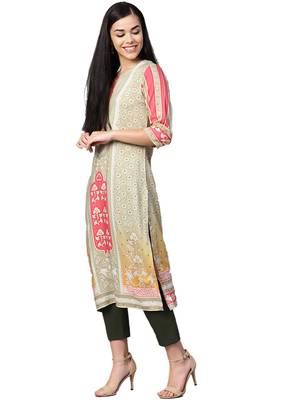 Sea-green printed liva kurtas-and-kurtis 3
