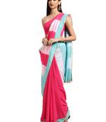 Pink Georgette Tie & Dye Saree With Blouse