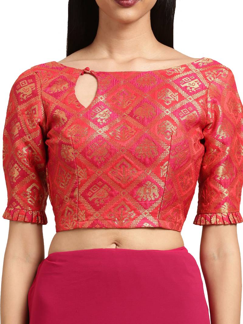 Pink Georgette Tie & Dye Saree With Blouse
