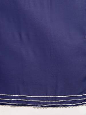 Navy Blue Georgette Tie & Dye Saree With Blouse 4