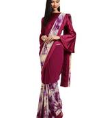 Purple Georgette Tie & Dye Saree With Blouse