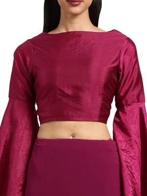 Purple Georgette Tie & Dye Saree With Blouse 3